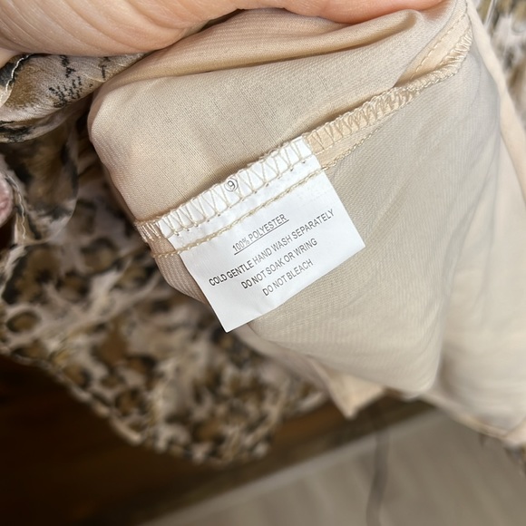 Saints + Secrets Long Sleeve Ruffle Cheetah Print Dress- Small - Picture 8 of 9